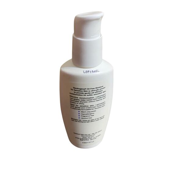 Neutrogena Moisture Oil Free Facial Moisturizer Sensitive Skin 4 oz - Picture 2 of 6